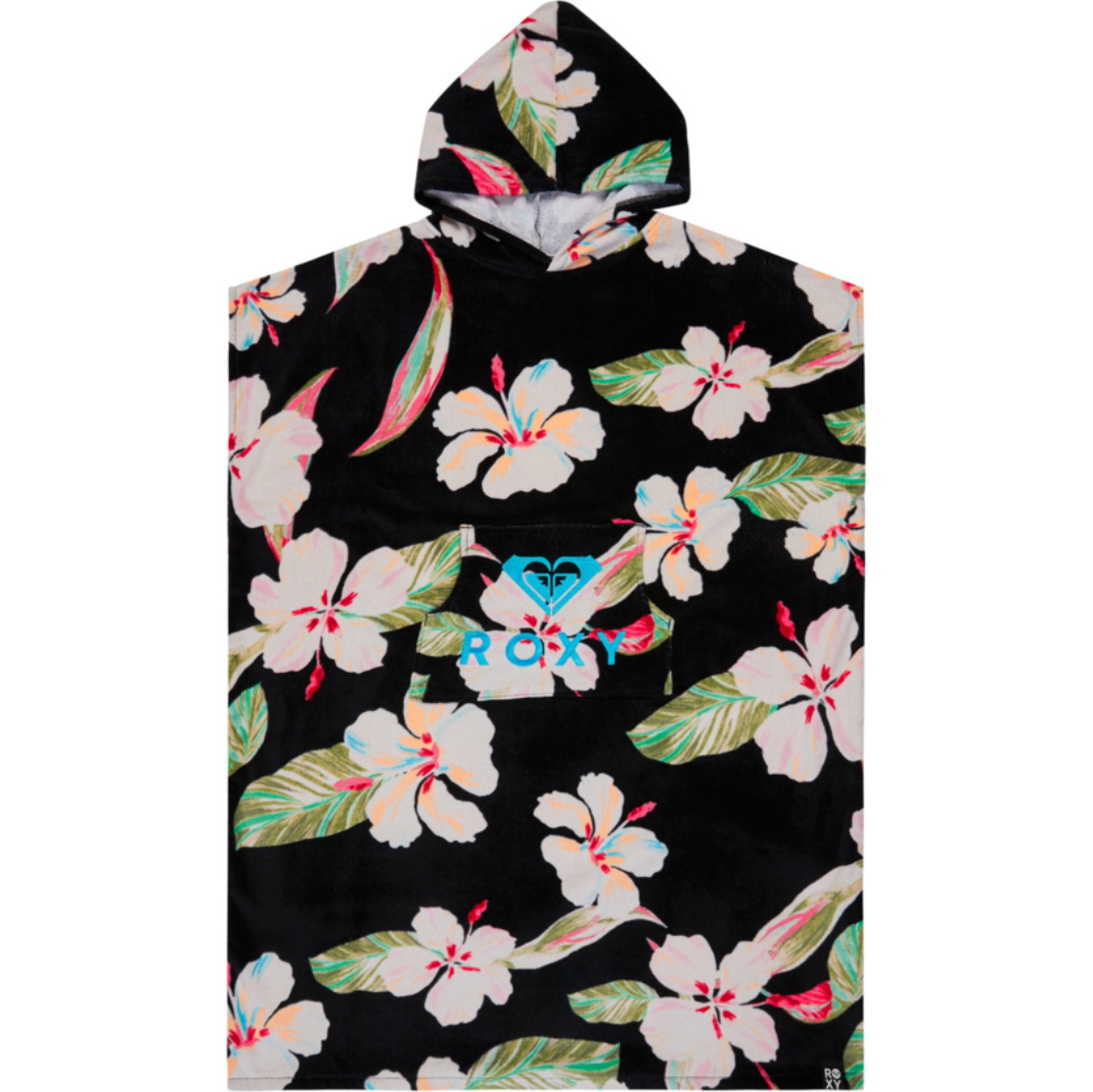 2026 Roxy Womens Stay Magical Printed Poncho Towel ERJAA04433 - Anthracite Spring Charming